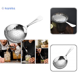 kanita_ Practical Stirring Spoon Strong Construction Durable Scoop Strainer Safe for Bar