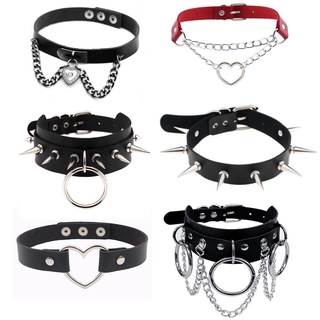 Woman Girls Harajuku Retro Punk Choker Collar Necklace Pu Leather Goth Rivets Party Club Sexy Gothic Jewelry