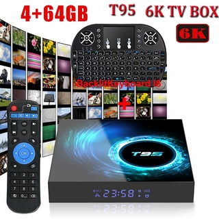 T95 Android 10.0 4GB+64GB 6K Smart TV BOX teclado Quad Core WIFI 3D películas ☆Mkhomemall (1)