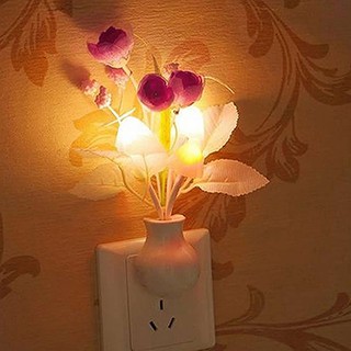 Mini tulipán de noche Sensor de luz de la cama del bebé lámpara