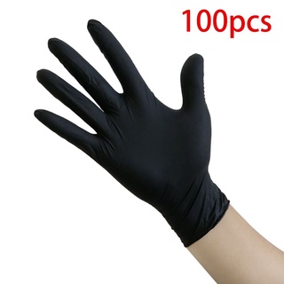 Guantes negros desechables de látex libre de polvo guantes de examen tamaño pequeño mediano grande X-Large mezclado nitrilo vinilo cubierta de mano S XL guantes de alimentos (1)