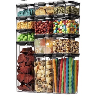 Recipientes herméticos para almacenamiento de alimentos, recipientes de organización de cocina y despensa (1)