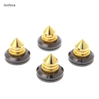 los 4 Pcs Isolation Spikes Feet With Turntable Pad For Speaker Subwoofer Amplifier