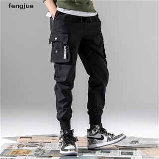 fengjue cargo pantalones hombres vintage hip hop bolsillos joggers pantalones safari estilo pantalones de chándal mx