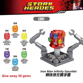 xh1361 vengadores endgame compatible lego minifigures thanos iron man infinity guantes marvel bloques de construcción juguetes de niños