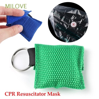 MILOVE 8pcs nuevo bolsillo de ayuda de emergencia Artificial respiración rcp resucitador máscara desechable respirador herramientas de cuidado de la salud llavero venta caliente escudo facial/Multicolor