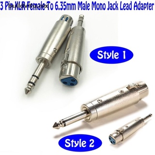 【buildvitu】 3-Pin XLR Female to 1/4 6.35mm Stereo Male Plug TRS Audio Cable Cord Mic Adapter [MX]