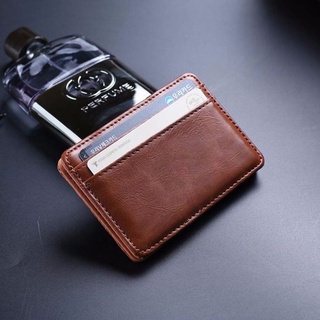 limao slim cartera de cuero mágico bolsa de dinero titular de la tarjeta de crédito ultra delgado mini moda banco tarjeta de alta calidad bolso/multicolor (6)