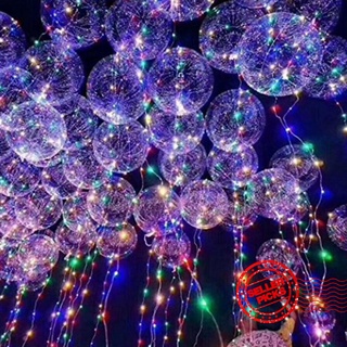 Reusable Luminous Led Balloon Transparent Round Bubble Party Decoration Decor H1O4