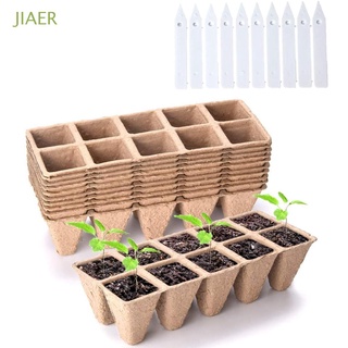 jiaer 10cells bandeja de plántulas de propagación de semillas caja de cultivo de vivero bandeja de jardín de semillas de inicio de la planta biodegradable bonsai ecológico maceta
