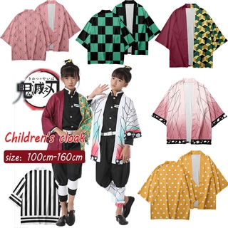 2021 nuevos niños moda anime cosplay fiesta unisex mujeres hombres anime camisa demon slayer: kimetsu no yaiba kamado nezuko cosplay suelto abrigo japón kimono