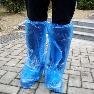 Cubiertas de zapatos desechables azul zapatos de lluvia y botas cubierta de plástico larga cubierta de zapatos