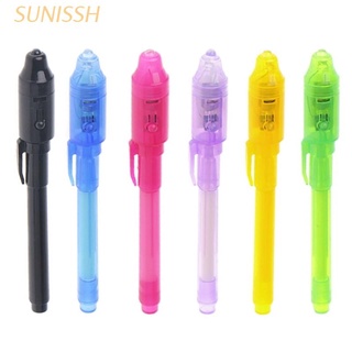 SUNIN 6Pcs/Set Invisible Ink Pen Built in UV Light Magic Marker For Pen Safety To Use