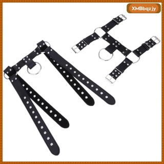 [bqzjy] cinturón de arnés de cuero ajustable para hombre, disfraz de clubwear gay con hebillas y anillo, color negro