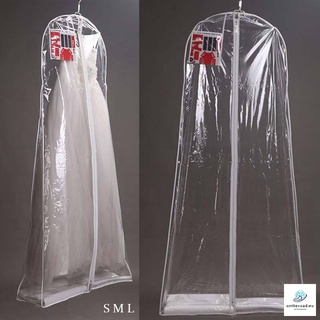 Transparente transparente cubierta de ropa vestido traje ropa abrigo Protector de viaje cremallera bolsa