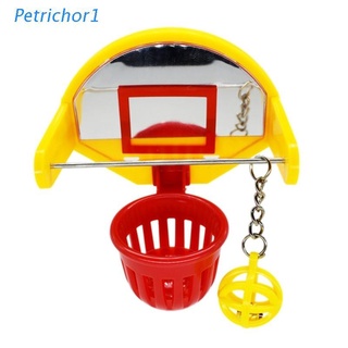 PETR Mini Basketball Hoop Props Funny Parrot Birds Toys Pet Supplies Parakeet Bell Ball Chew Toy