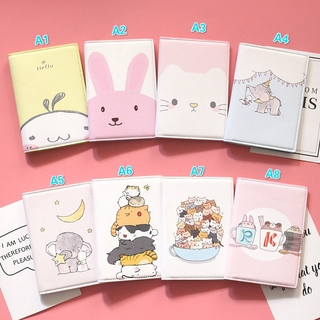 Gato elefante de dibujos animados lindo coreano pasaporte cubierta impermeable pasaporte pasaporte pasaporte titular de la tarjeta