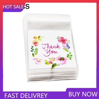 Hu| 100 unidades de agradecimiento a su flor caramelo galletas hornear alimentos hechos a mano jabón bolsa de embalaje