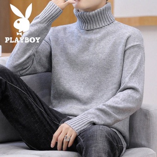 Moda Playboy Invierno Nuevo Estilo Cuello Alto Suéter De Los Hombres Versión Coreana De Estudiantes Engrosado Fondo Calle Desgaste S