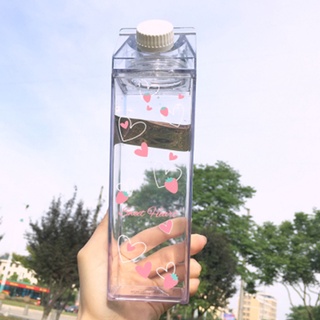 [newwellknown 0527] creativo lindo plástico transparente cartón de leche botella de agua moda fresa caja de leche (3)