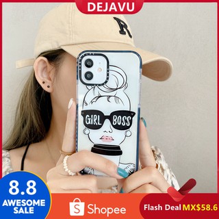 CASETiFY Case IPhone 11 12 IPhone 6 6S 6 Plus 7 8 Plus X XR XS MAX 11 12 Pro Max SE 2020 12 Mini Sunglasses Cool Girl Soft TPU Silicone Shockproof Clear Case Cover