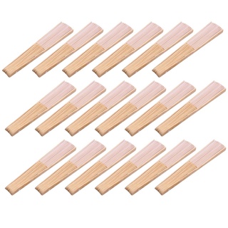 18 piezas de ventiladores de mano blancos ventiladores de tela de bambú plegables ventiladores