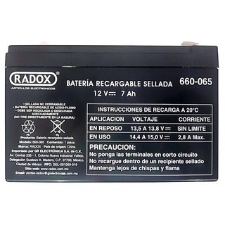 660-065 Bateria Recargable Sellada de Acido Plomo 12V 7A