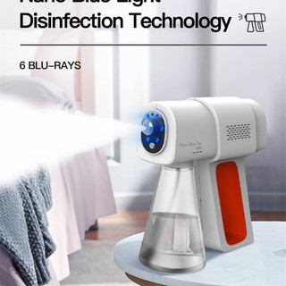 Carga usb portátil inalámbrico de mano atomización desinfección máquina de niebla luz azul Nano desinfección de vapor