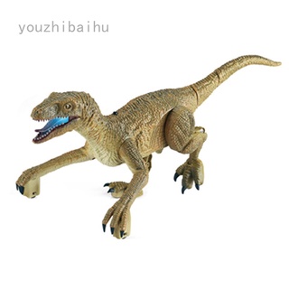 Youzhibaihu Control remoto dinosaurio juguetes Walking Robot dinosaurio LED luz hacia arriba y rugir Ghz simulación Velociraptor RC dinosaurio juguetes para niños