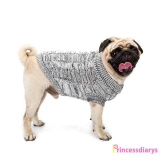 (PrincessDiarys) Mascota perro gato punto suéter clásico cuello alto prendas de punto abrigo de invierno ropa