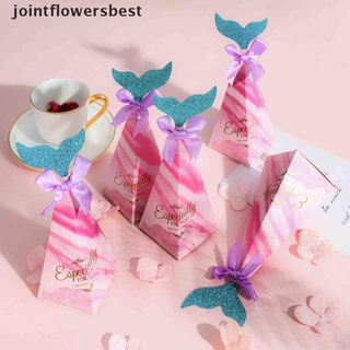 jfmx 10pcs cola de sirena de papel caramelo caja de regalo bolsas de palomitas cajas de niños fiesta decoración gloria
