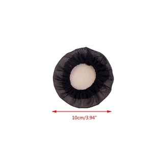 brroa 10pcs pequeño agujero negro malla elástica snood red de pelo bun cover para ballet dance (2)
