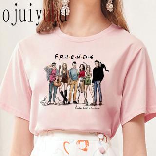 ZW Friend Tv Show Mujeres Camiseta Harajuku De Dibujos Animados Grunge Streetwear Verano Femme Ropa Mejor Amigo Impresión Tops Camisa