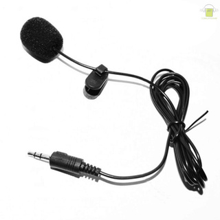 [clgm] micrófono lavalier de solapa con clip externo de 3,5 mm para teléfono manos libres con cable condensador micrófono para la enseñanza de discurso negro (4)