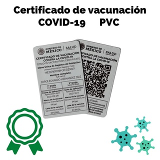Certificado de vacunación en PVC rígido excelente calidad