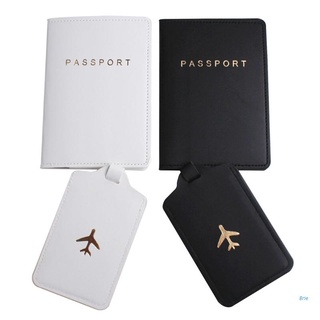 brie 4pcs cuero pu pasaporte cubierta con etiquetas de equipaje titular caso organizador tarjeta de identificación protector de viaje organizador