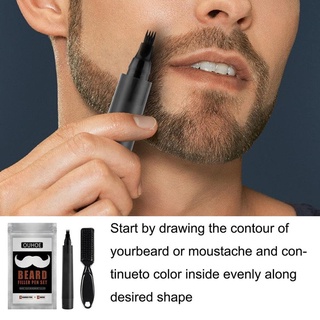 Beard Pen Waterproof Sweatproof Wax Eyebrows Mustache For Men Hair Applicator Filling R5E0 (7)
