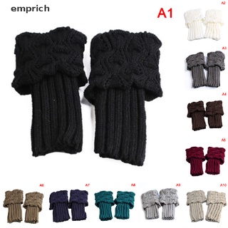 [Emprich] 1 Par De Mujeres Crochet Botas Puños De Punto Toppers Calcetines Invierno Pierna Calentadores Venta Caliente