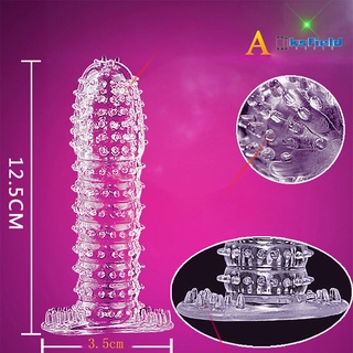 virginia Silicone Spike Dotted Ribbed Clear Condom Penis Extension Sleeve Adult Sex Toy (8)