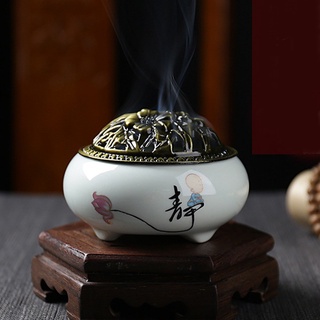 Quemador de incienso estufa de oficina cerámica 9,5 x 6,5 cm fragancias budismo titular