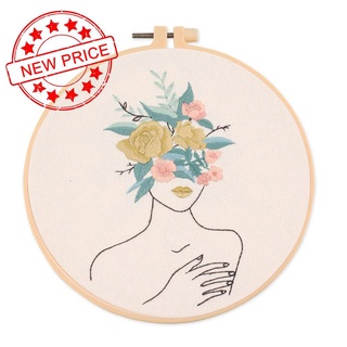 body art embroidery starter kit floral lady diy craft set stitch needlepoint a1j5 a1m4
