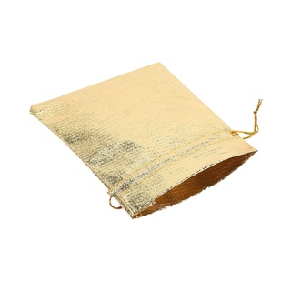 100 piezas de papel de oro de Organza bolsa de caramelo bolsas de navidad decoración de boda fiesta Favor bolsa de embalaje bolsas de cordón bolsa 9x12Cm (4)