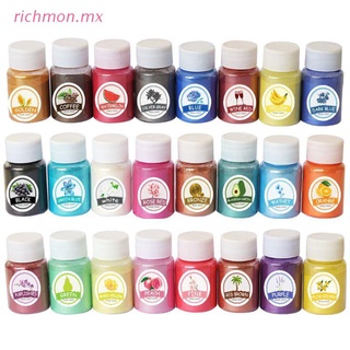 richmo 24 Colors Mica Mineral Powder Epoxy Resin Pigment Pearlescent Pigment Natural Mica Colorant Soap Makeup Jewelry Making