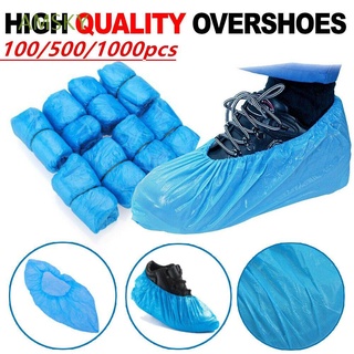 amsky azul zapatos de limpieza impermeable botas de seguridad desechables cubierta de zapatos de cuidado saludable antideslizante a prueba de polvo cpe plástico hogares overshoes/multicolor