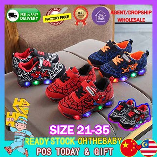 Tamaño 21-36 Zapatos De Niños Spiderman led Luminoso Niño Zapato Sepatu kasut budak Moda Zapatillas De Deporte Escolares (3)
