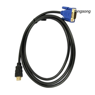 Dnbg_ Cable de oro compatible con HDMI macho a VGA HD-15 macho 1080P HDMI compatible con 6 pies M/M (6)
