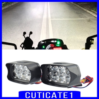[CUTICATE1] foco de faro auxiliar doble para motocicleta impermeable 6500K 8 LEDs 12V