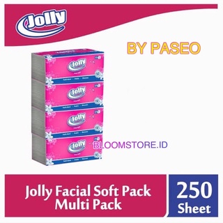 Jolly pañuelos faciales de papel de seda por Paseo 1 Bal paquete de 4 x 250 hojas 2 capas 2 capas Jolli suave