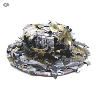 Sombrero De Pesca biónico 3D hoja De árbol Real Para exteriores/Selva marrón