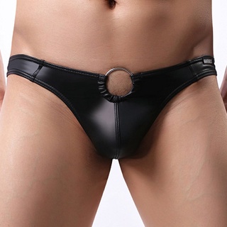 denshine*_* Men's FashionThong Underwear Pants Briefs Sexy Underwear G-thing Leather M-2XL